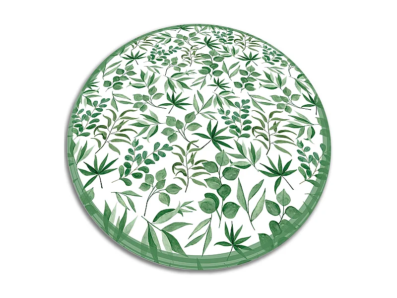 Tapijt Vinyl 150cm PVC voor Woonkamer Keuken Waterdichte Decoratie Rond - Kleine bladeren
