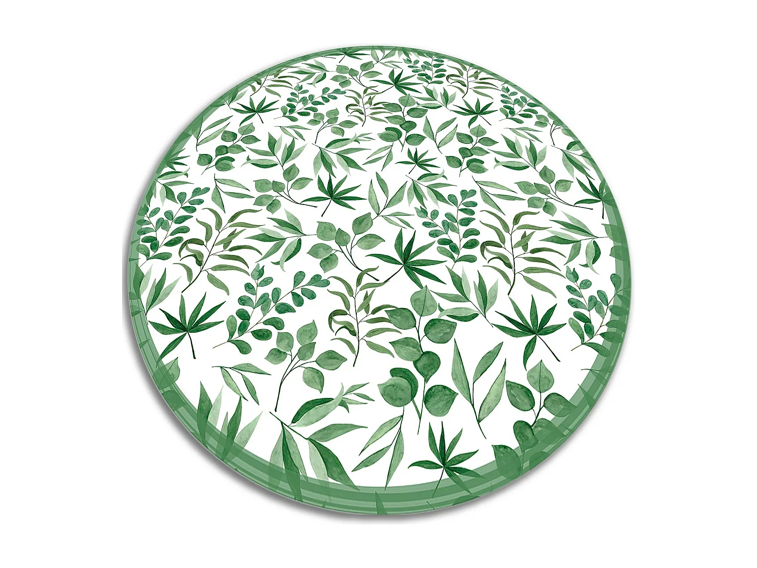 Teppich Vinyle 70cm PVC Wasserdicht Dekorativ Küchenmatte für das Wohnzimmer Rund - Kleine Blätter