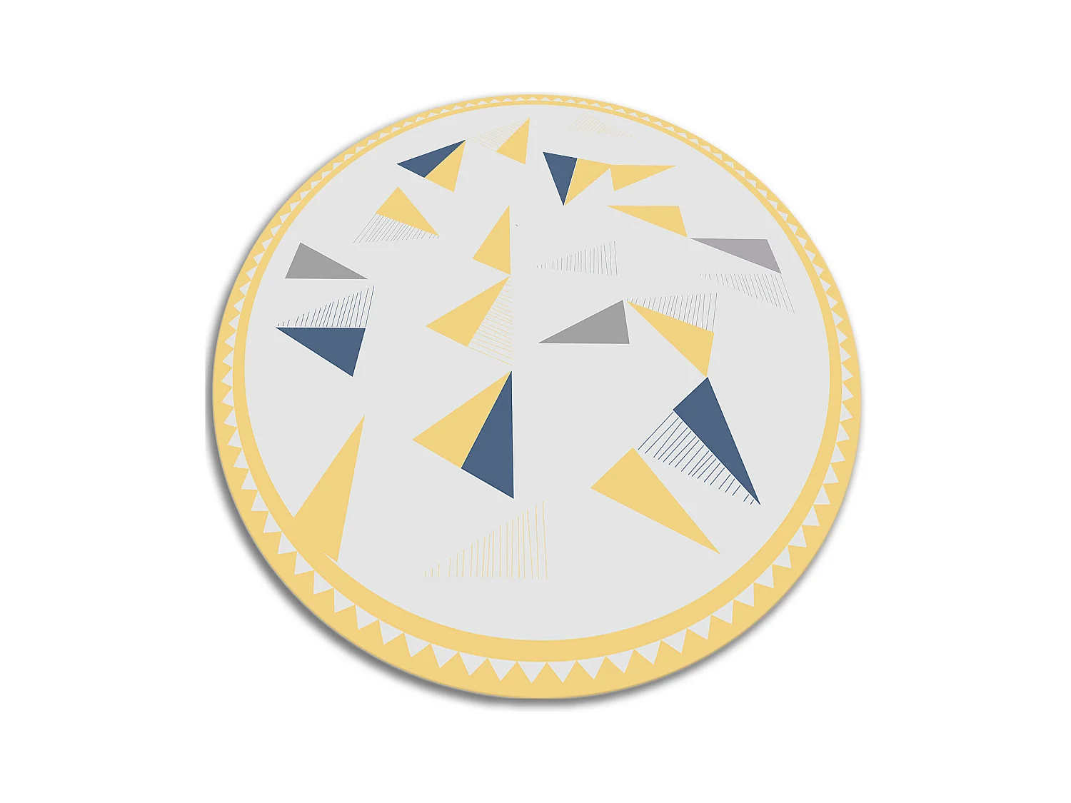 Tappeto Vinile 60cm PVC Impermeabile Per la Cucina e il Soggiorno Moderno Rotondo - Triangoli geometrici