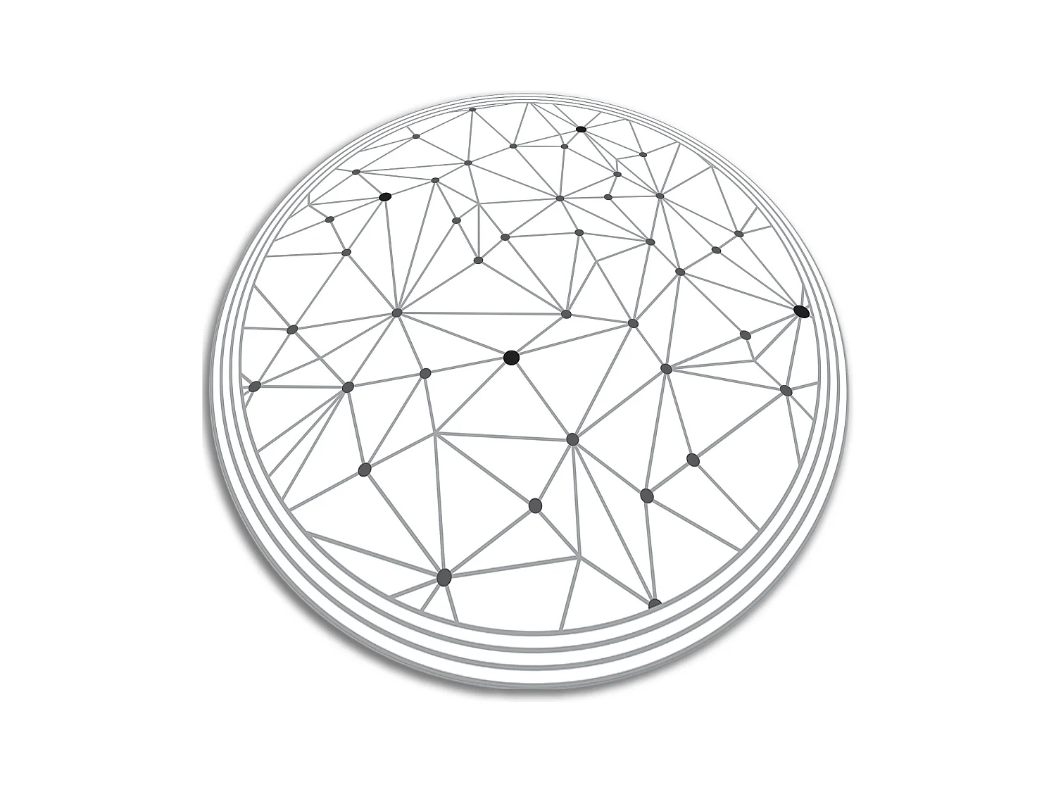 Tapis Vinyle 130cm Salon Linoléum Pour la Cuisine Imperméable Rond PVC - Grille géométrique