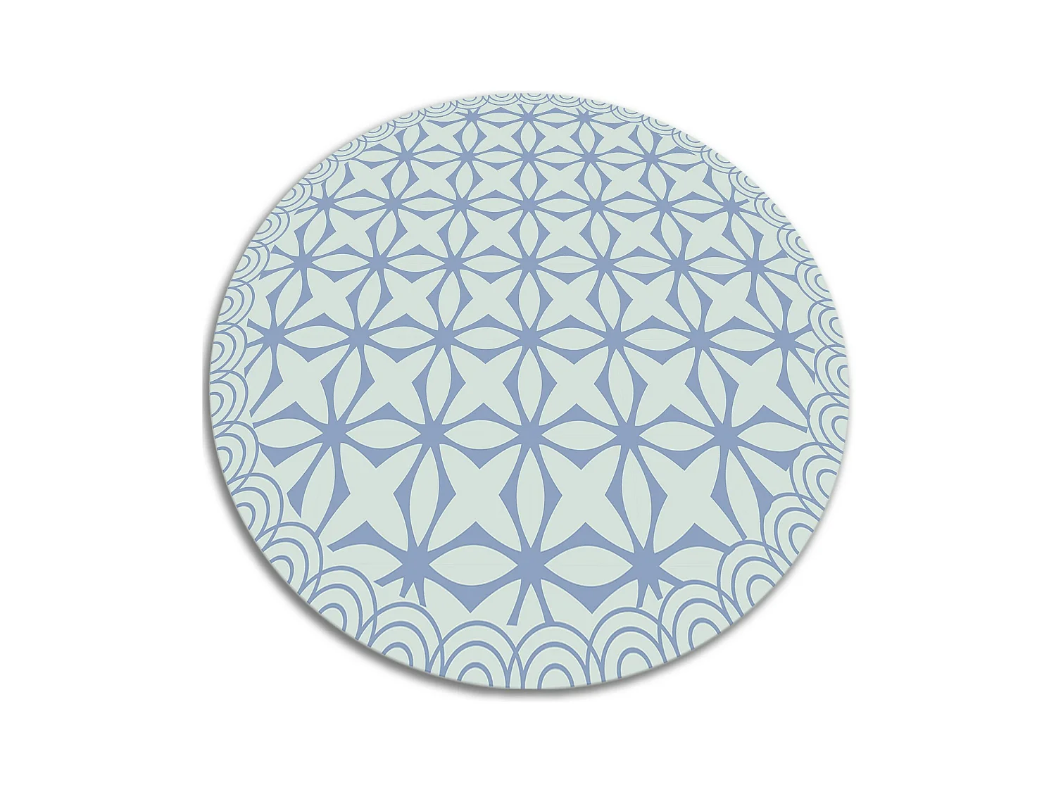 Tapis Vinyle 100cm PVC Linoléum Imperméable Pour la Cuisine Salon Rond - Étoiles géométriques