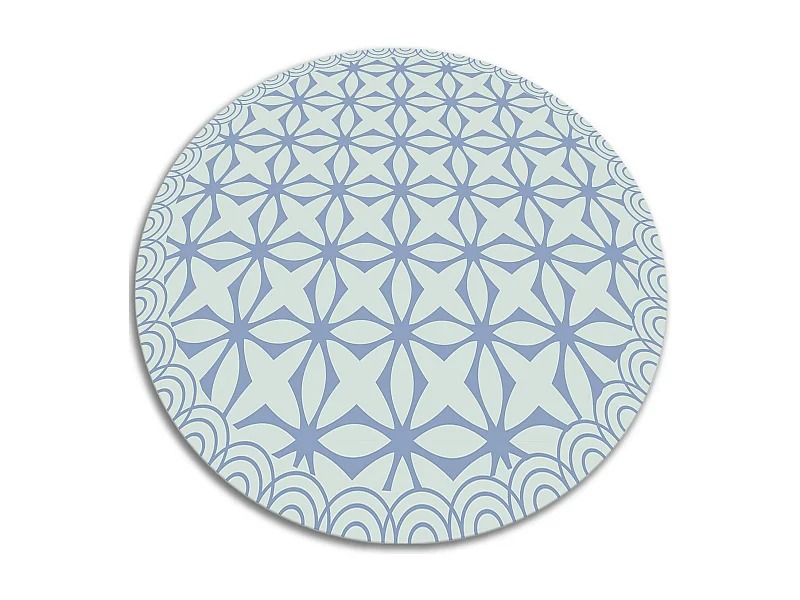 Teppich Vinyle 100cm Küchenmatte für das Wohnzimmer Rund PVC Dekorativ Wasserdicht - Geometrische Sterne