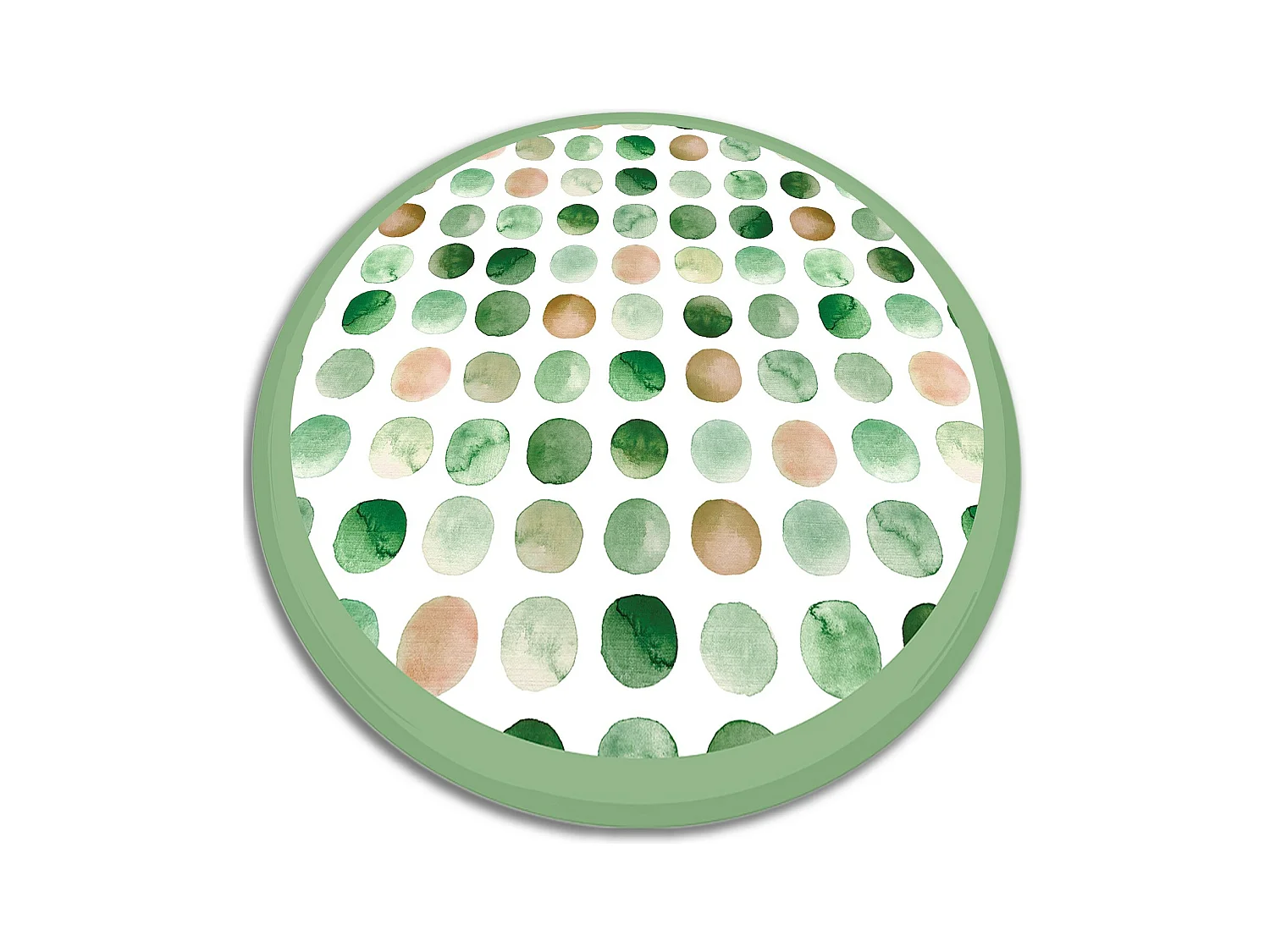 Tapis Vinyle 50cm Imperméable PVC Rond Salon Linoléum Pour la Cuisine - Points aquarelle