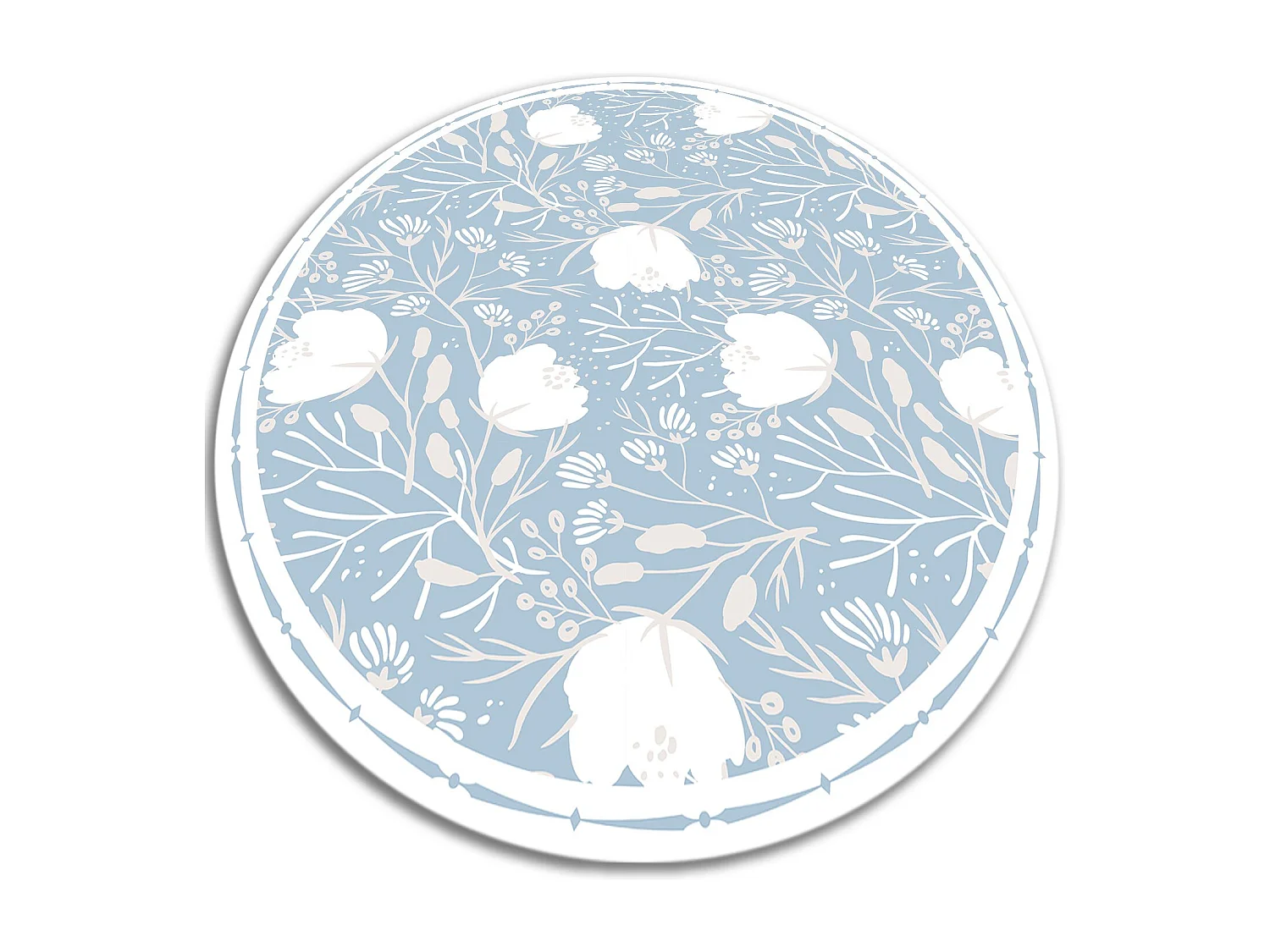 Tapijt Vinyl 130cm Decoratie PVC Rond Waterdichte voor Woonkamer Keuken - Scheuten en knoppen