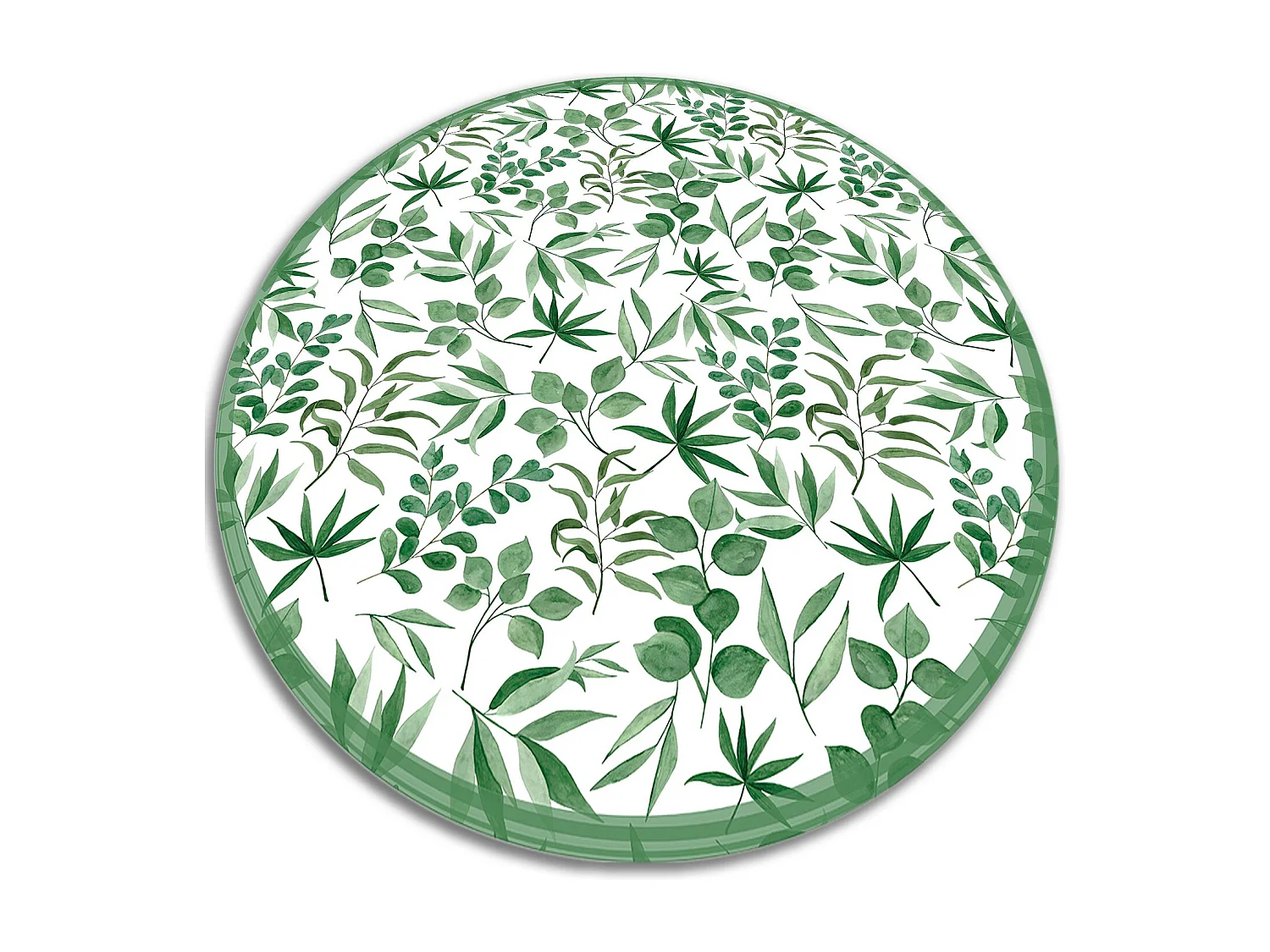 Tapijt Vinyl 80cm PVC voor Woonkamer Keuken Waterdichte Decoratie Rond - Kleine bladeren