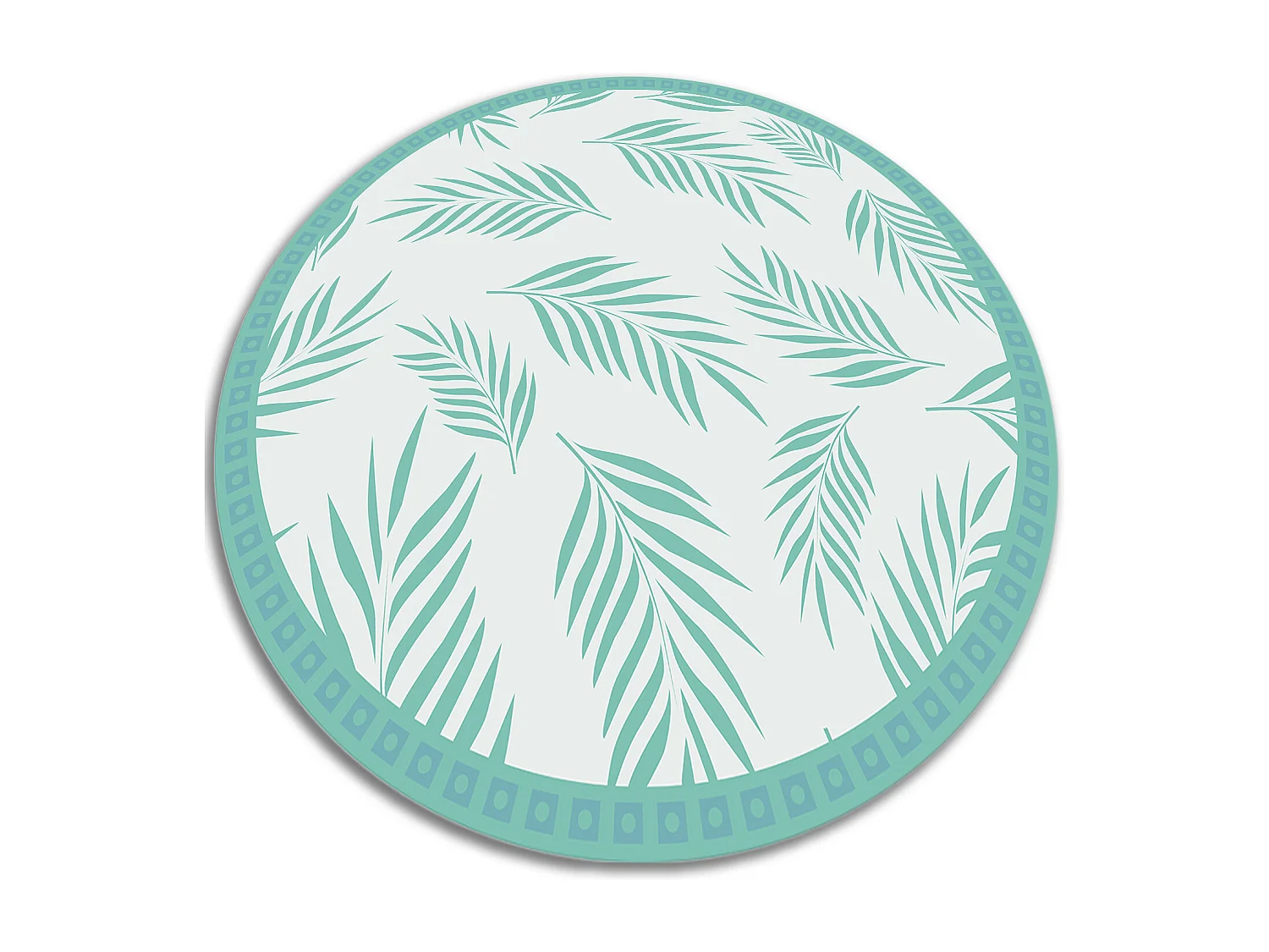 Tapis Vinyle 80cm Salon Linoléum Pour la Cuisine Imperméable Rond PVC - Feuilles hawaïennes