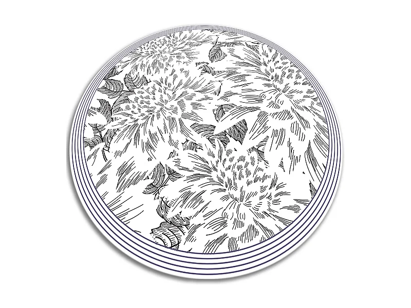 Tapijt Vinyl 90cm voor Woonkamer Keuken Waterdichte Rond PVC Decoratie - De contouren van de knoppen