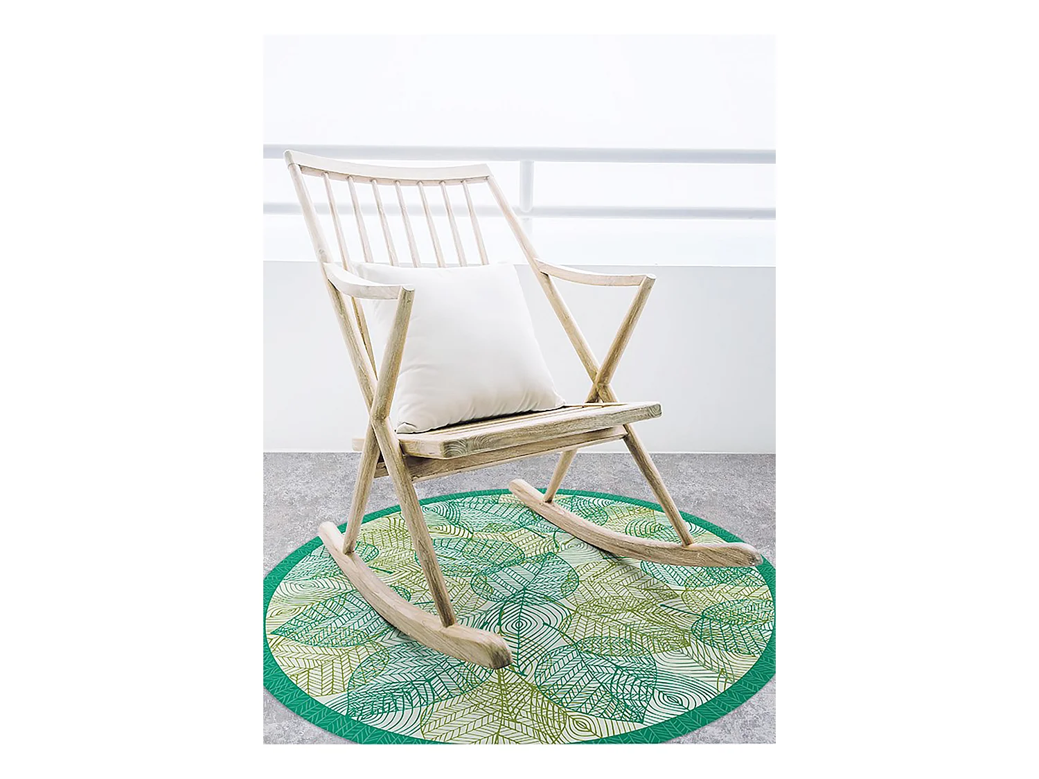 Tapis Vinyle 60cm Rond Salon Pour la Cuisine PVC Linoléum Imperméable - Feuille