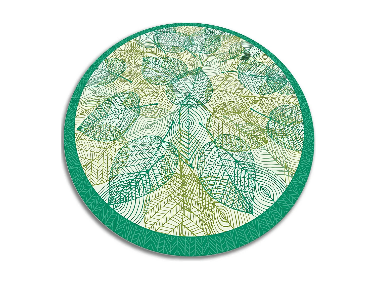 Tapijt Vinyl 60cm voor Woonkamer Keuken Waterdichte Rond PVC Decoratie - Blad