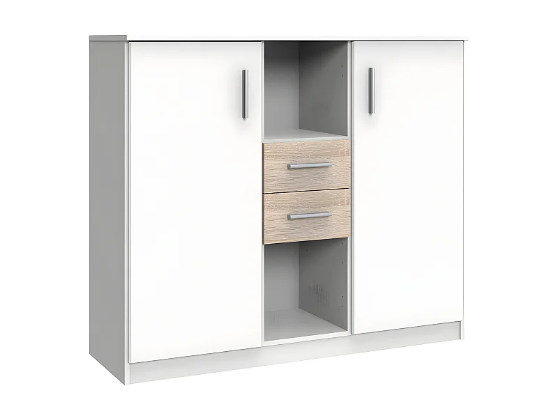 Buffet 2 portes 2 tiroirs et 2 niches - L122 cm