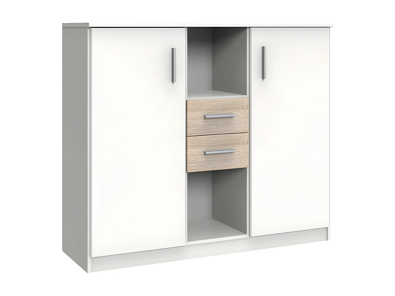 Buffet 2 portes 2 tiroirs et 2 niches - L122 cm