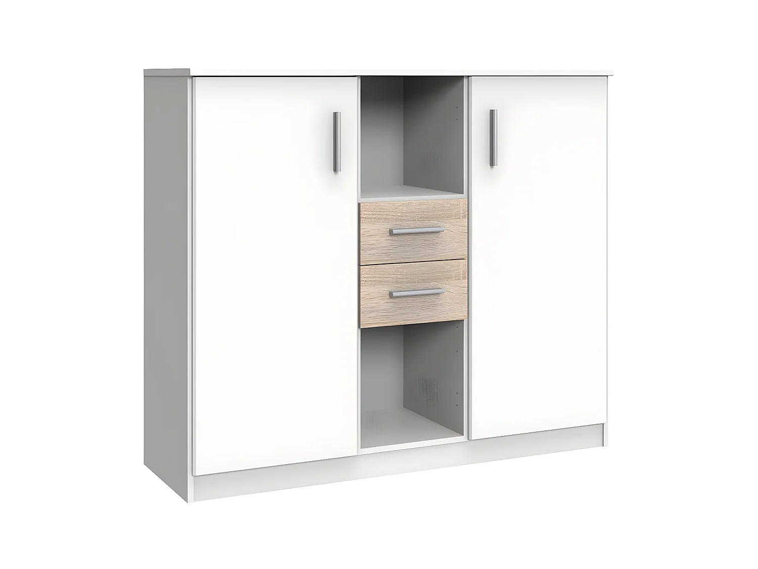 Buffet 2 portes 2 tiroirs et 2 niches - L122 cm