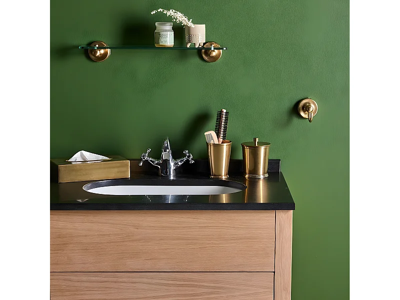 Tablette verre et laiton