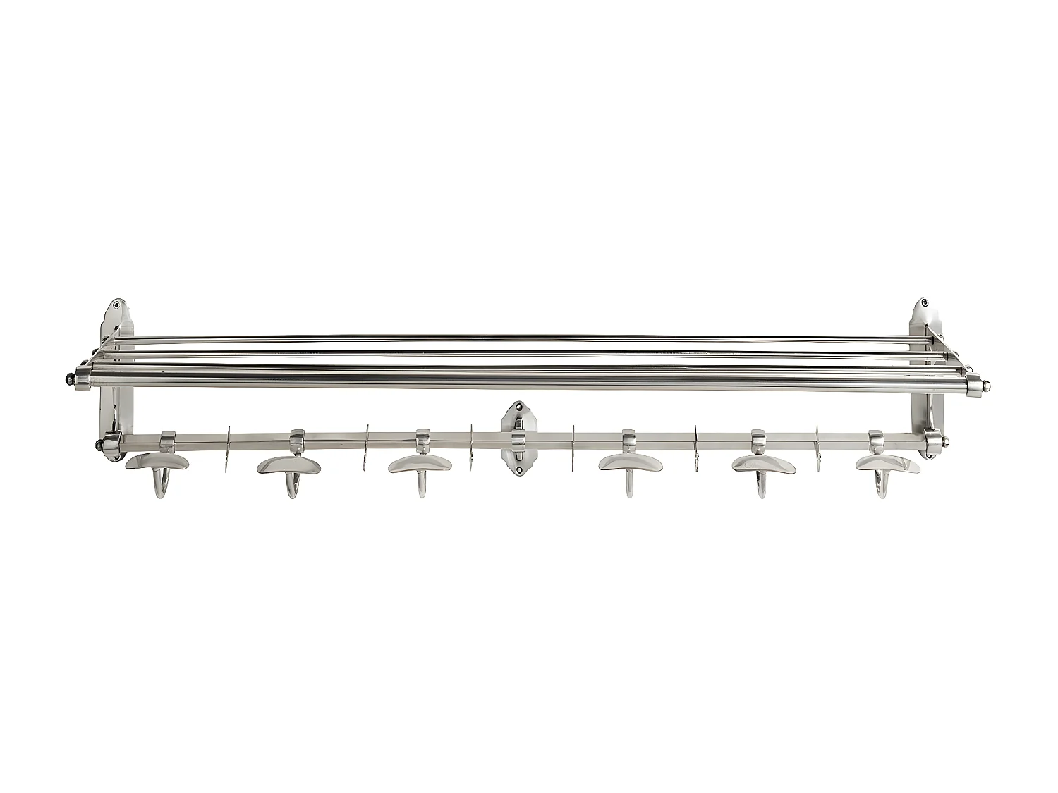 Wandgarderobe aus versilbertem Messing