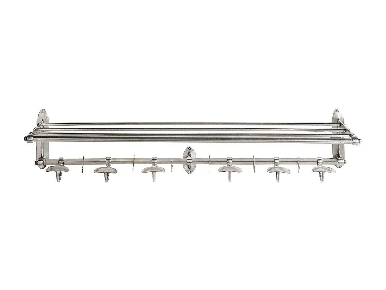 Porte manteaux mural en laiton argenté