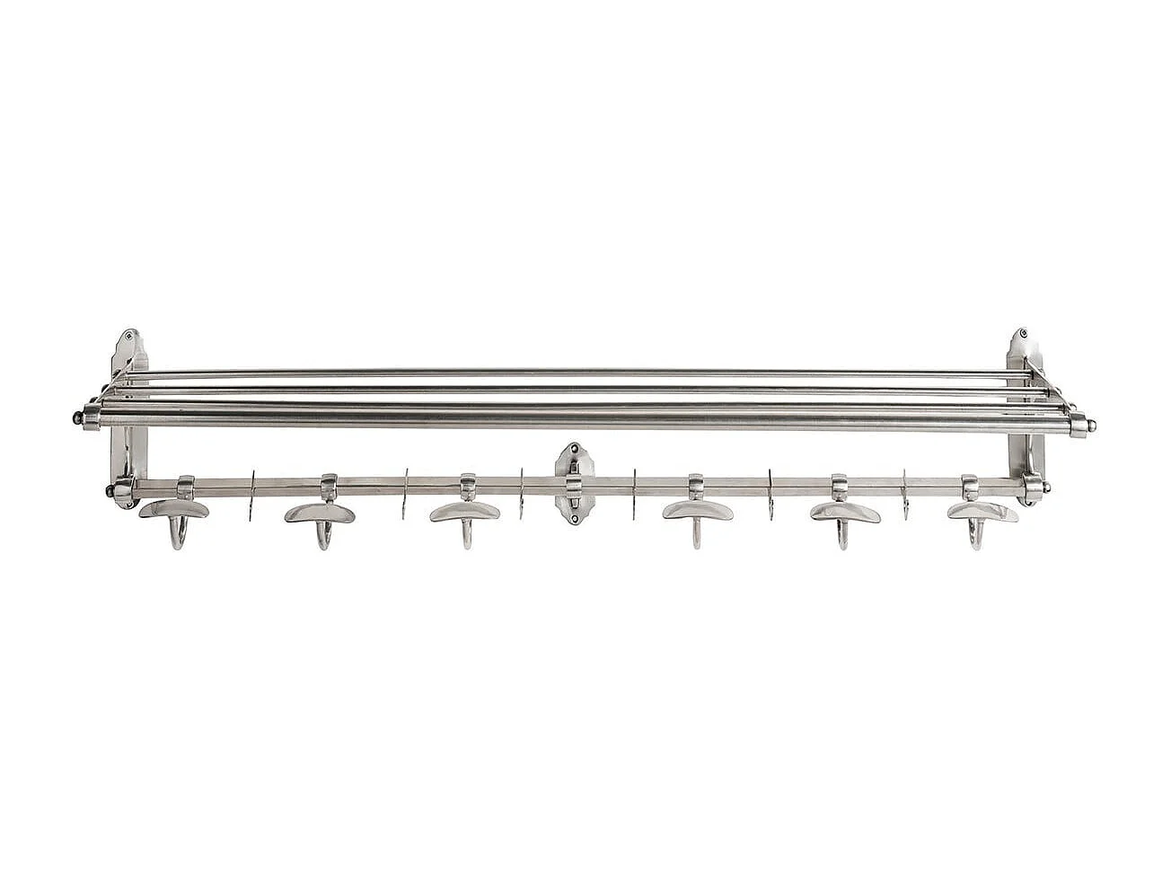 Porte manteaux mural en laiton argenté