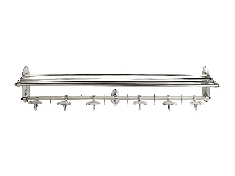 Porte manteaux mural en laiton argenté