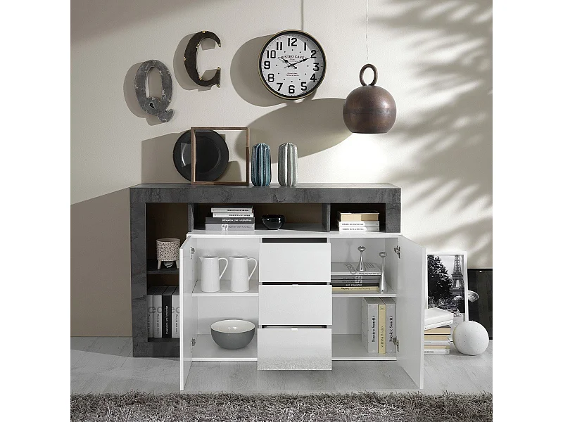 Buffet 2 portes 3 tiroirs Francfort - L146 cm