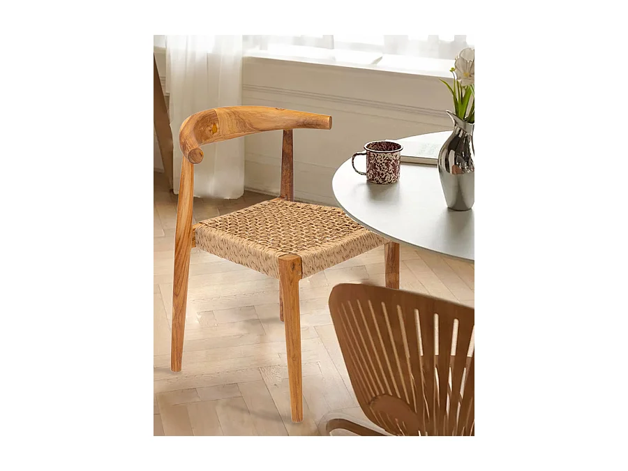 Lot de 2 chaises Soa - Lot de 2 chaises Soa en teck massif et corde synthétique