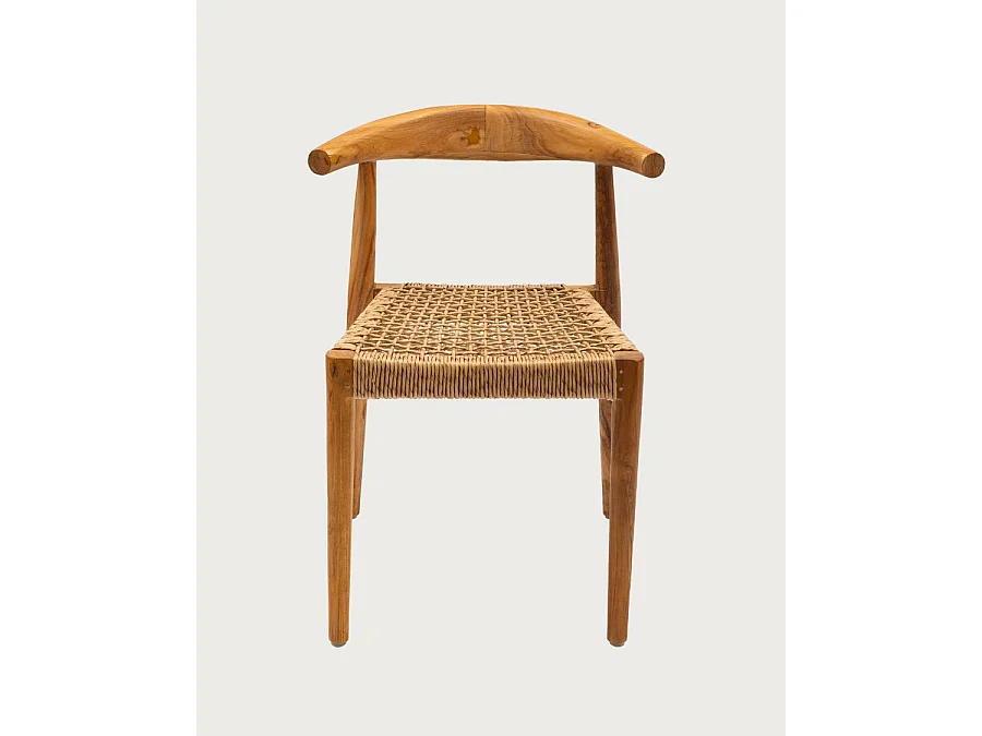 Soa - Chaise en teck massif et corde synthétique