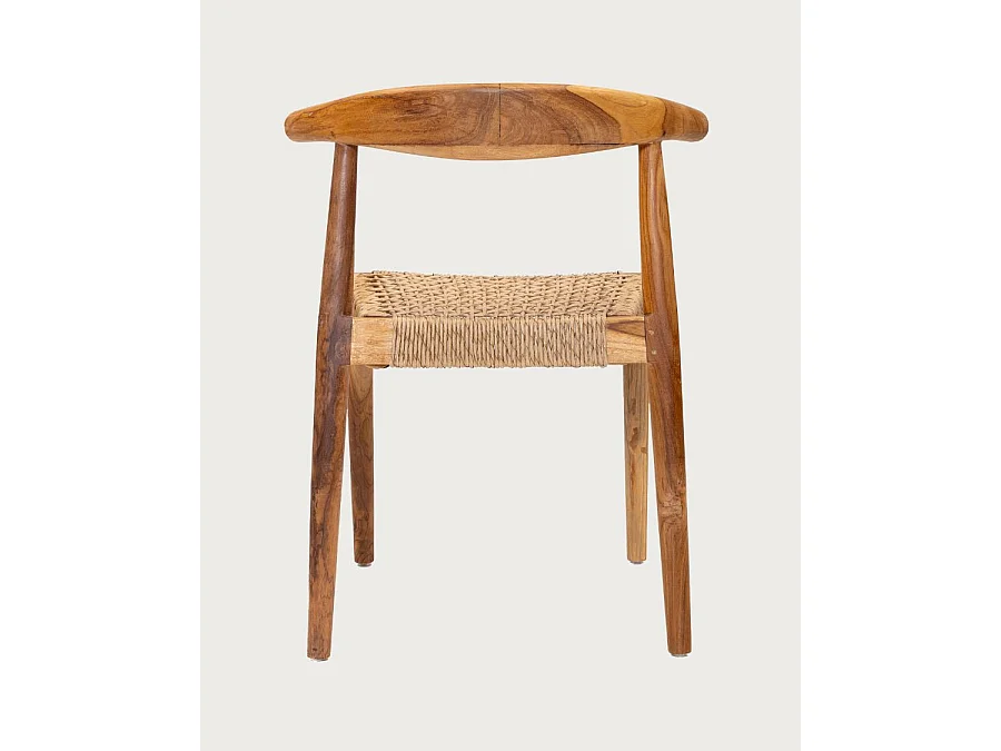 Soa - Chaise en teck massif et corde synthétique