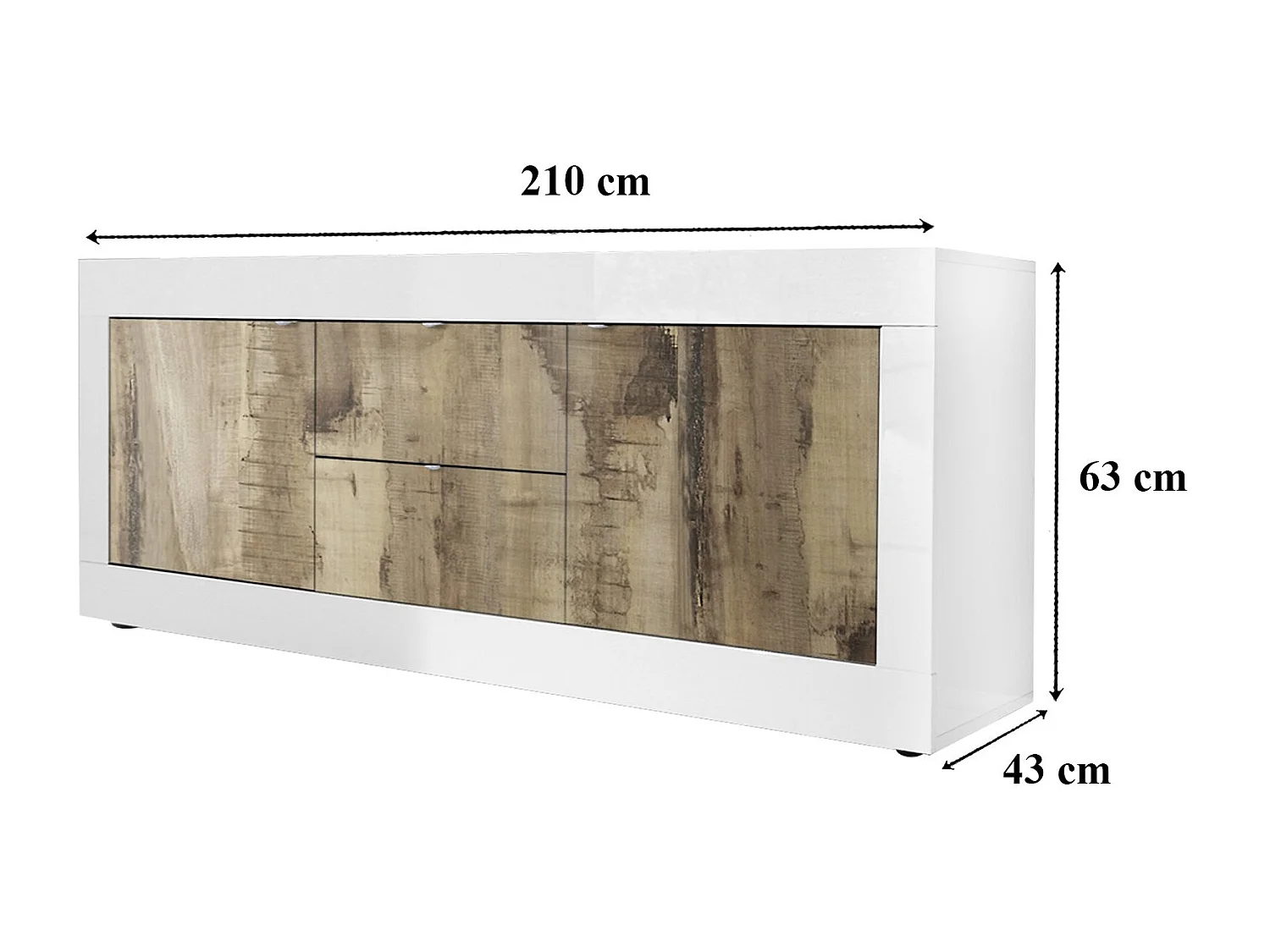 Buffetschrank mit 2 Türen und 2 Schubladen Itinial - L210 cm