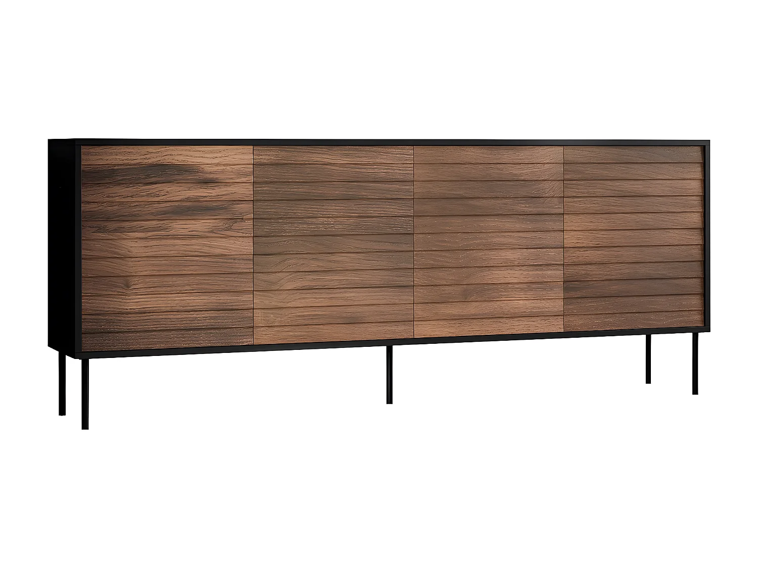 Buffet "Cortina" - 200 x 40 x 81 cm - Marron/Noir