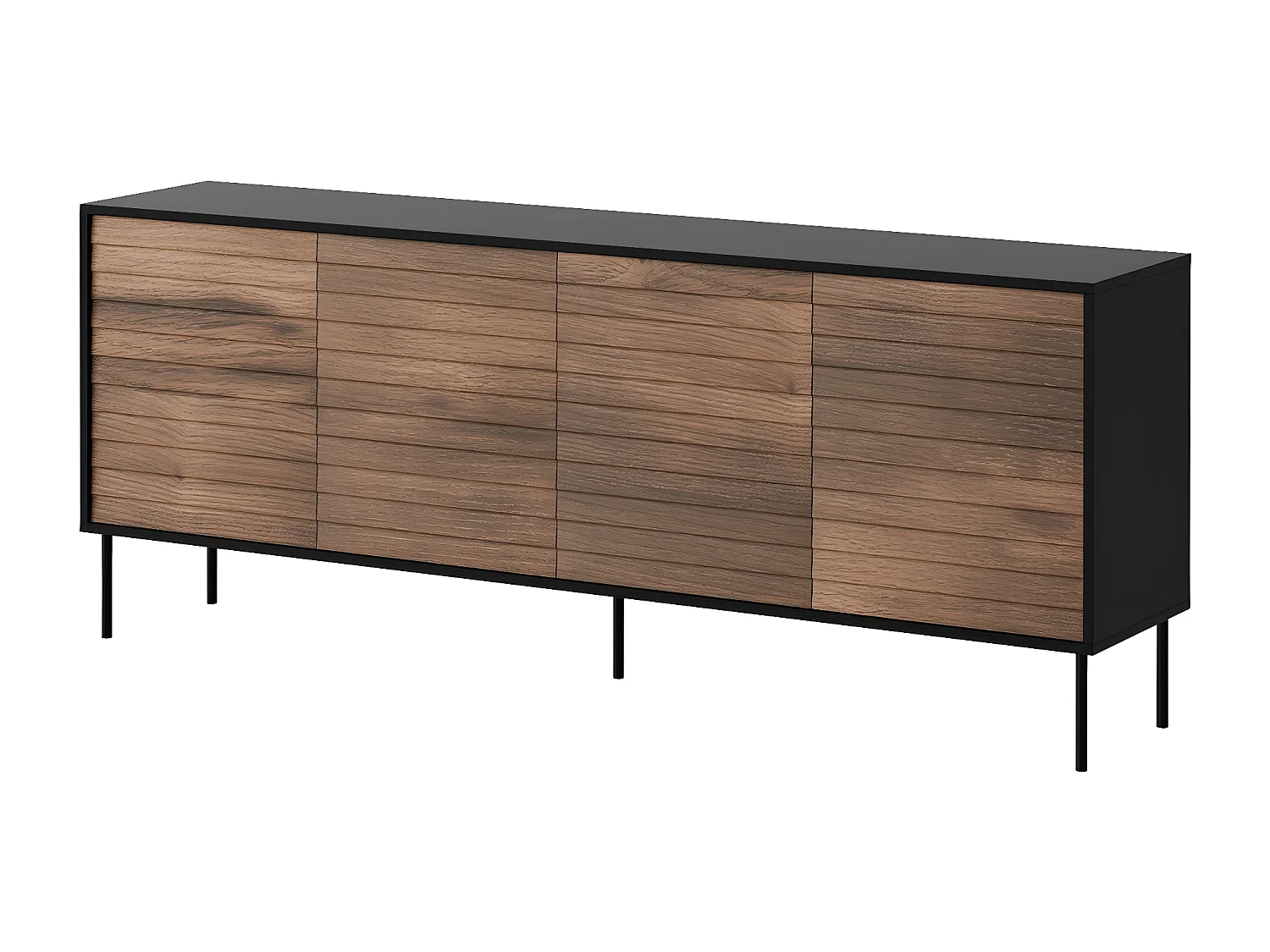 Buffet "Cortina" - 200 x 40 x 81 cm - Marron/Noir