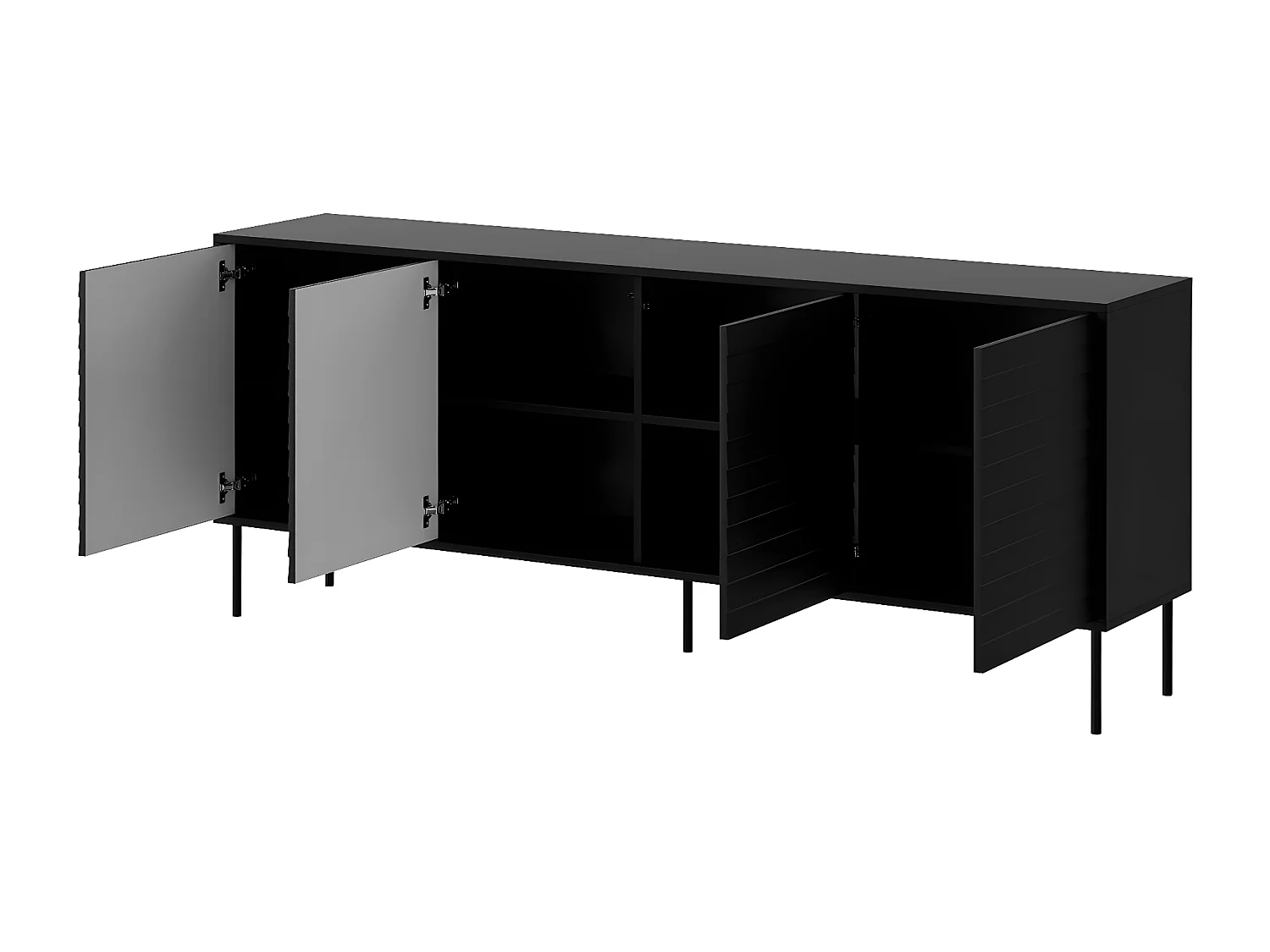 Buffet "Cortina" - 200 x 42 x 81 cm - Noir