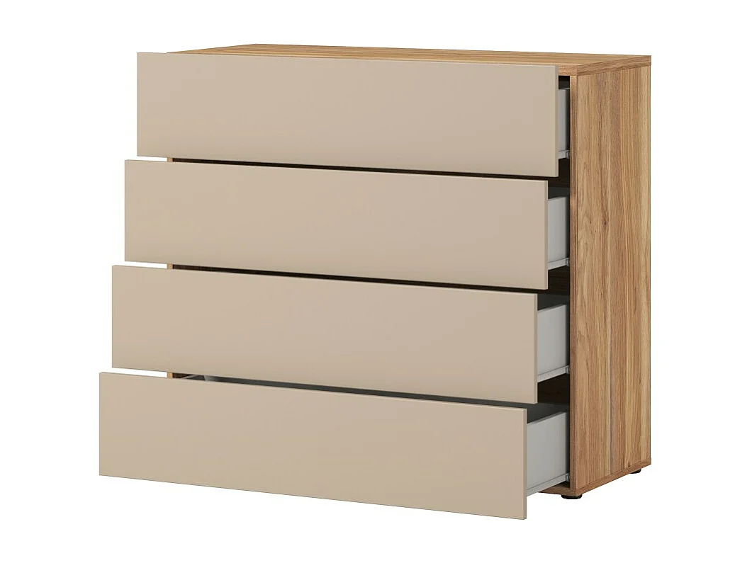 Dressoir VARIA - 2 deuren en 1 lade - Modern ontwerp in wit en ambachtelijk eiken