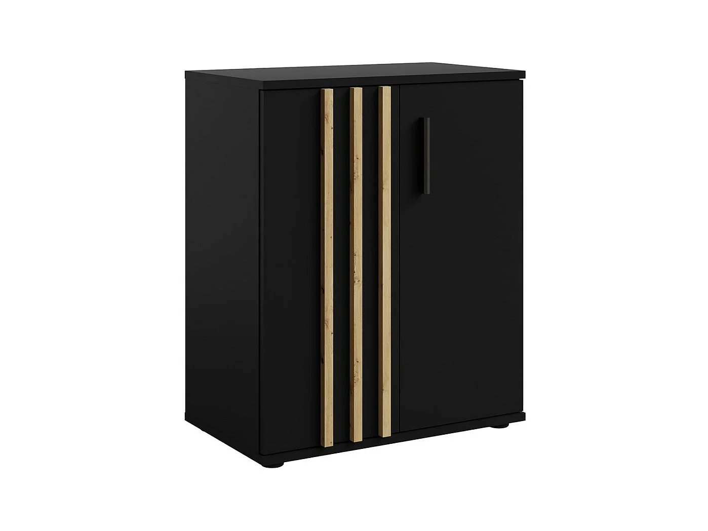 Commode VARIA - 2 Portes - Design moderne en noir et chêne artisan