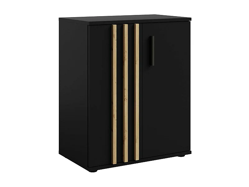 Commode VARIA - 2 Portes - Design moderne en noir et chêne artisan