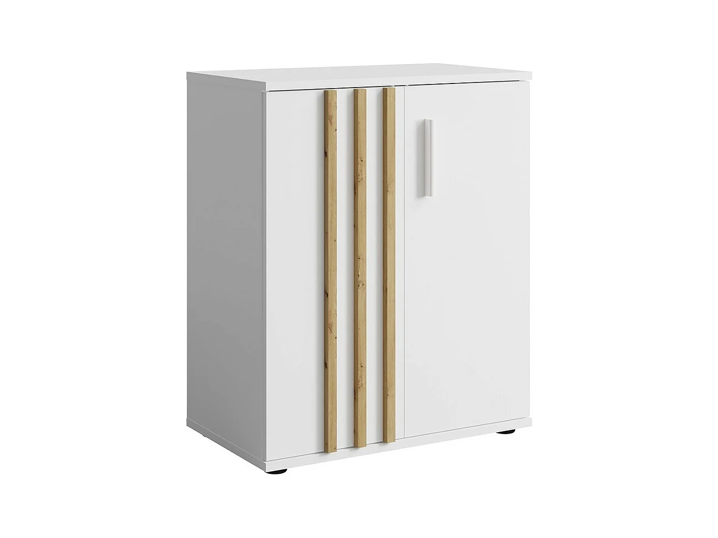 Commode VARIA - 2 Portes - Design moderne coloris blanc et chêne artisan