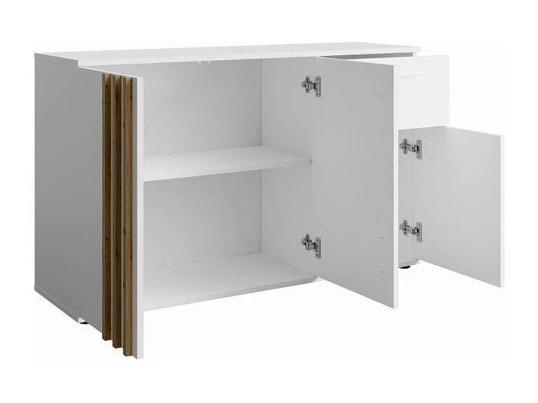 Dressoir VARIA - 3 deuren en 1 lade - Modern design in wit en ambachtelijk eiken