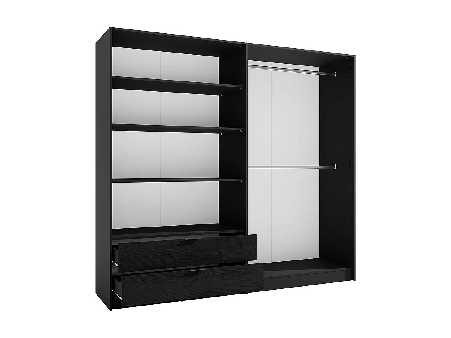 Armario 4 Puertas ISAC - Diseño Moderno con Espejo y 2 Cajones