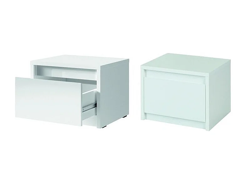 Slaapkamerset VERONA: Bed 160 cm, commode met 3 lades, nachtkastjes, kledingkast met 4 deuren, glanzend wit