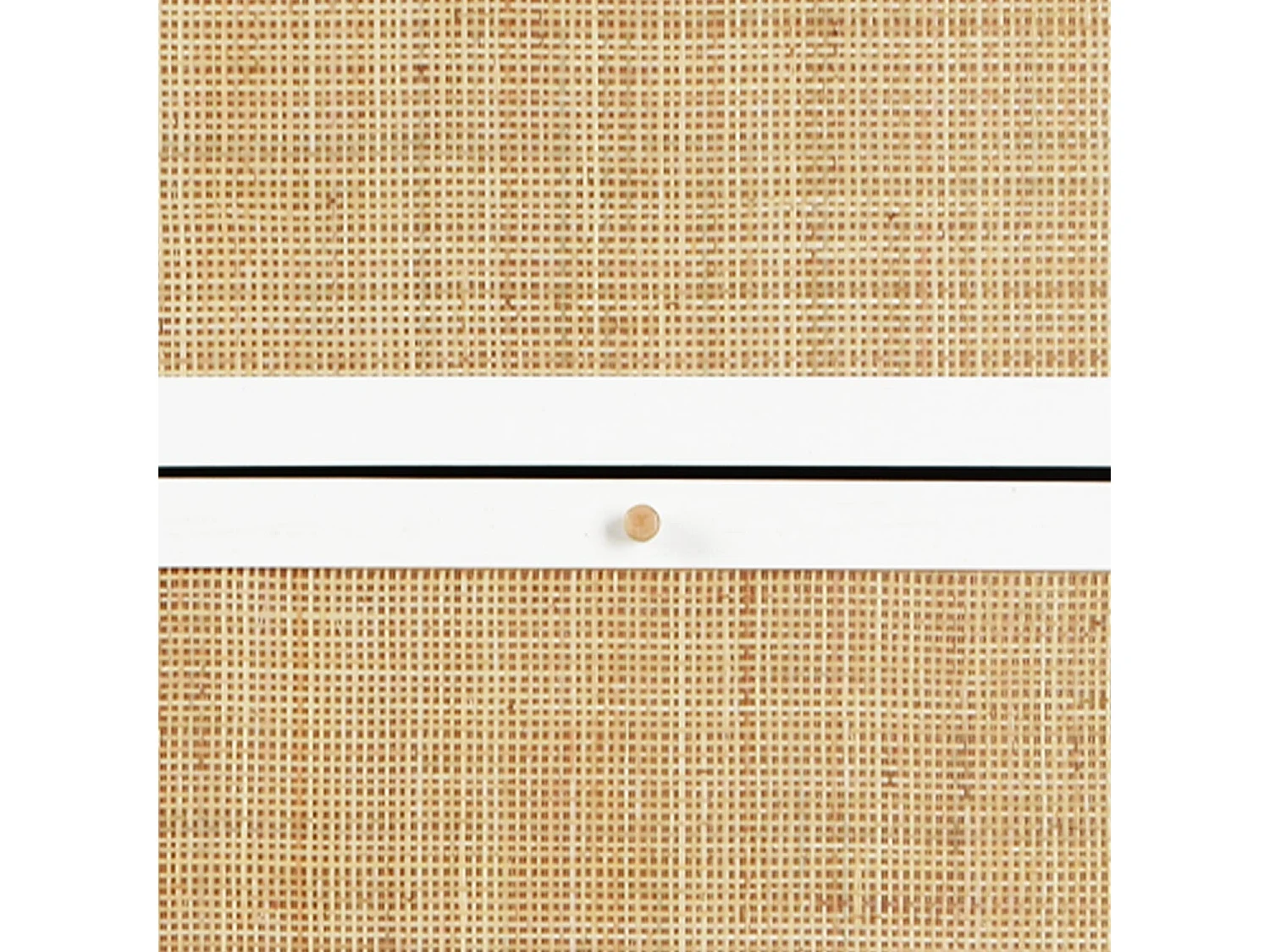 Mueble zapatero de caña blanco roto