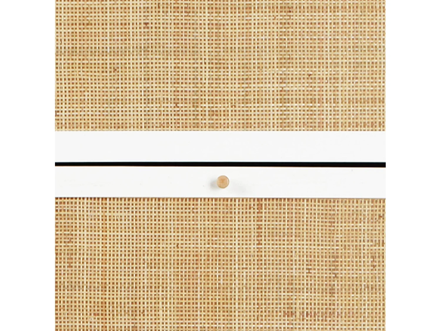 Mueble zapatero de caña blanco roto