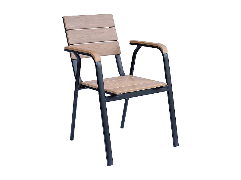 Chaise de terrasse en aluminium et bois synthétique