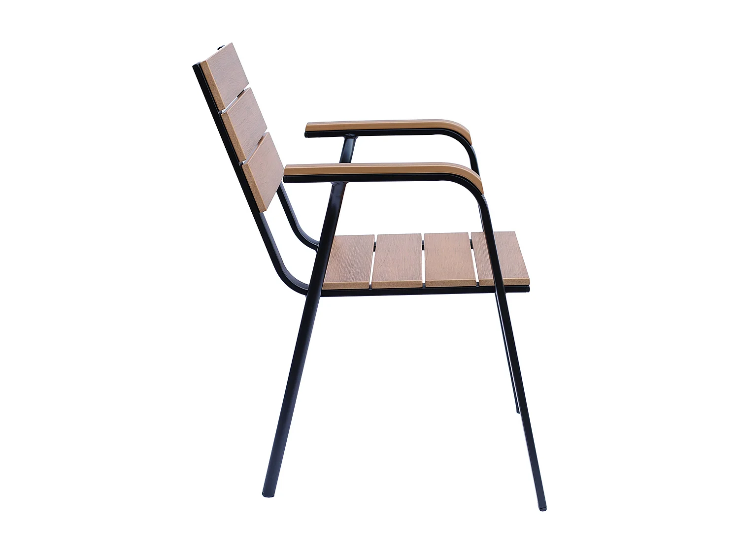 Chaise de terrasse en aluminium et bois synthétique