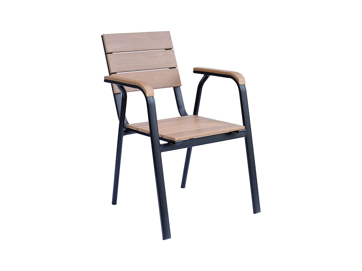 Chaise de terrasse en aluminium et bois synthétique