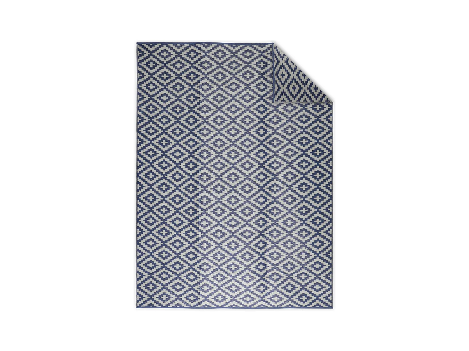 Tappeto interno/esterno motivo etnico blu, blu / beige