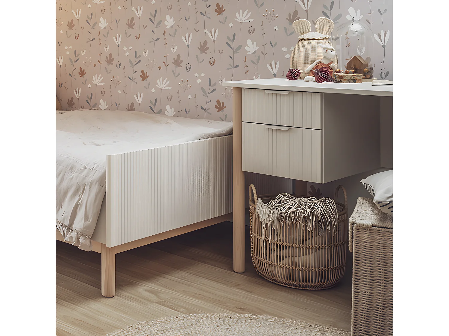 Bureau 4 tiroirs Miloo Champagne