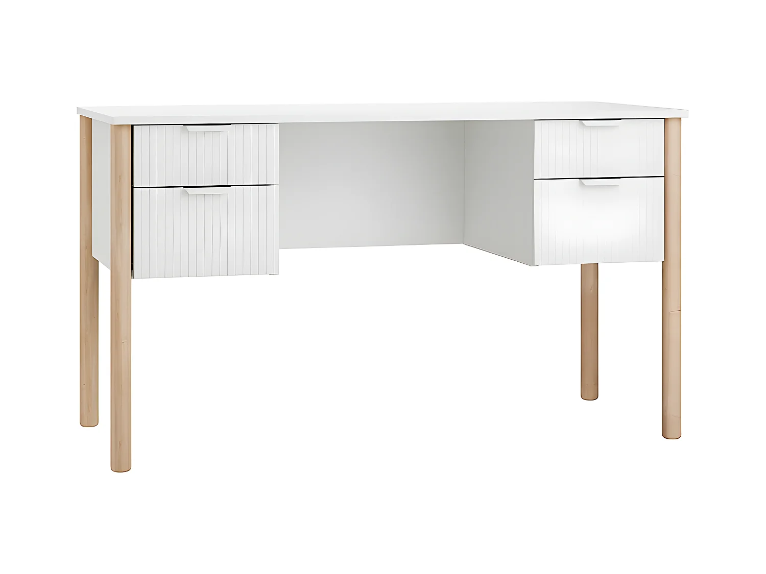 Bureau 4 tiroirs Miloo Blanc