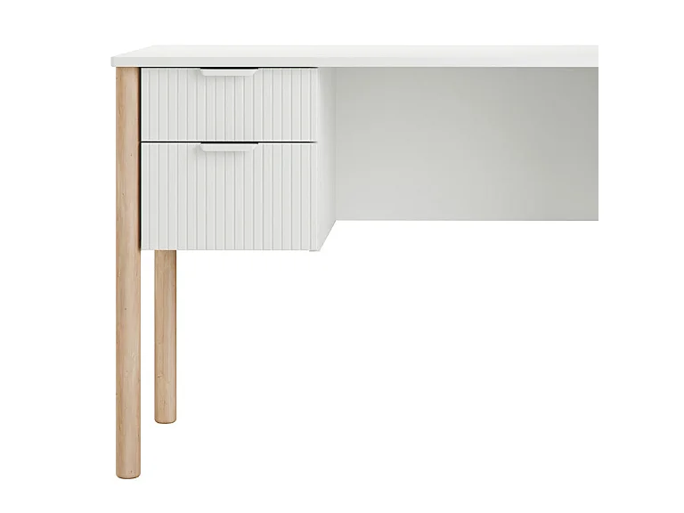 Skrivebord med 4 skuffer Pinio Miloo Hvid