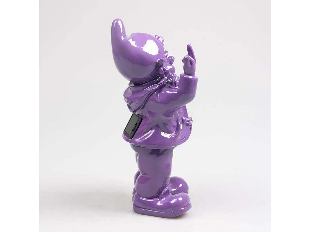 Nain de jardin en résine F*ck avec éclairage solaire 16 x 12 x 31 cm