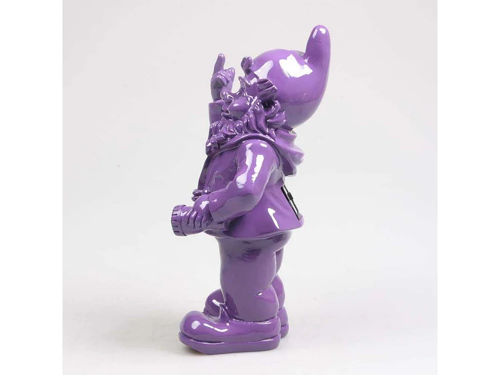 Nain de jardin en résine F*ck avec éclairage solaire 16 x 12 x 31 cm