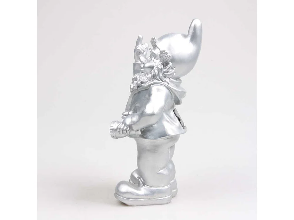 Nain de jardin en résine F*ck avec éclairage solaire 16 x 12 x 31 cm