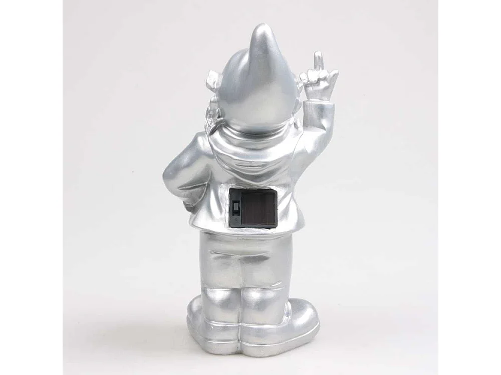 Nain de jardin en résine F*ck avec éclairage solaire 16 x 12 x 31 cm