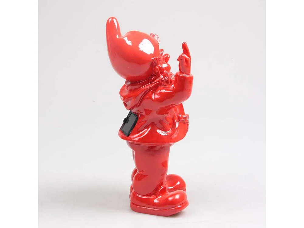 Nain de jardin en résine F*ck avec éclairage solaire 16 x 12 x 31 cm